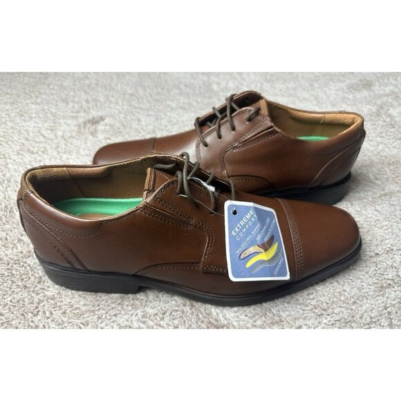 Clarks Cap Toe Oxford Lite Brown Leather Dress Shoes Men’s Size 9 M main image 10